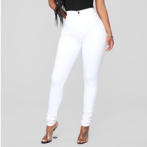 Fashion Nova Pants - Fashion Nova Pants Super High Rise Denim Skinnies White Size 1